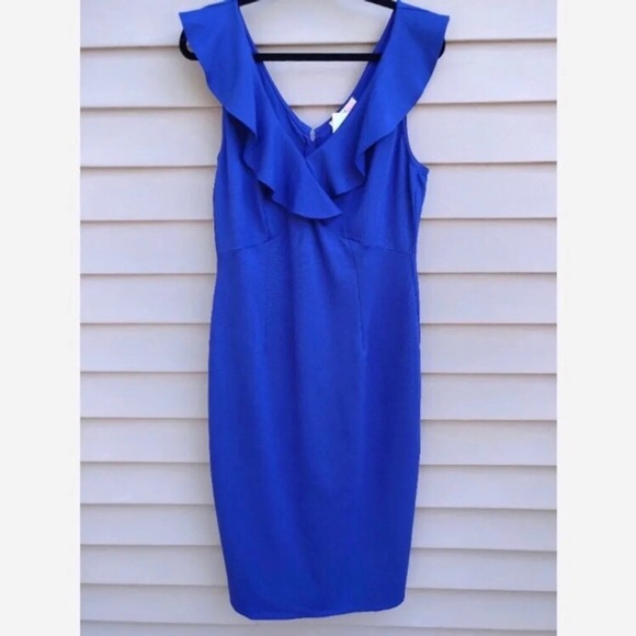Sale! Gorgeous Blue Ruffle Midi Dress - Picture 3 of 8